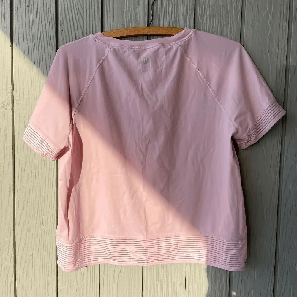 Lululemon Stripe In Stride Short Sleeve Tee - Petals Pink
